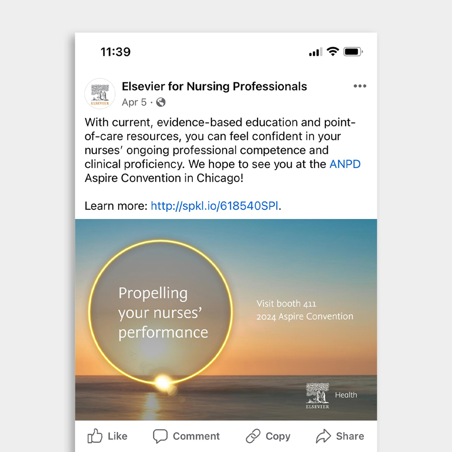 Elsevier Clinical Nursing Solutions Facebook Ad