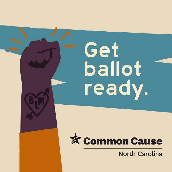 Common Cause North Carolina Get ballot ready illustration