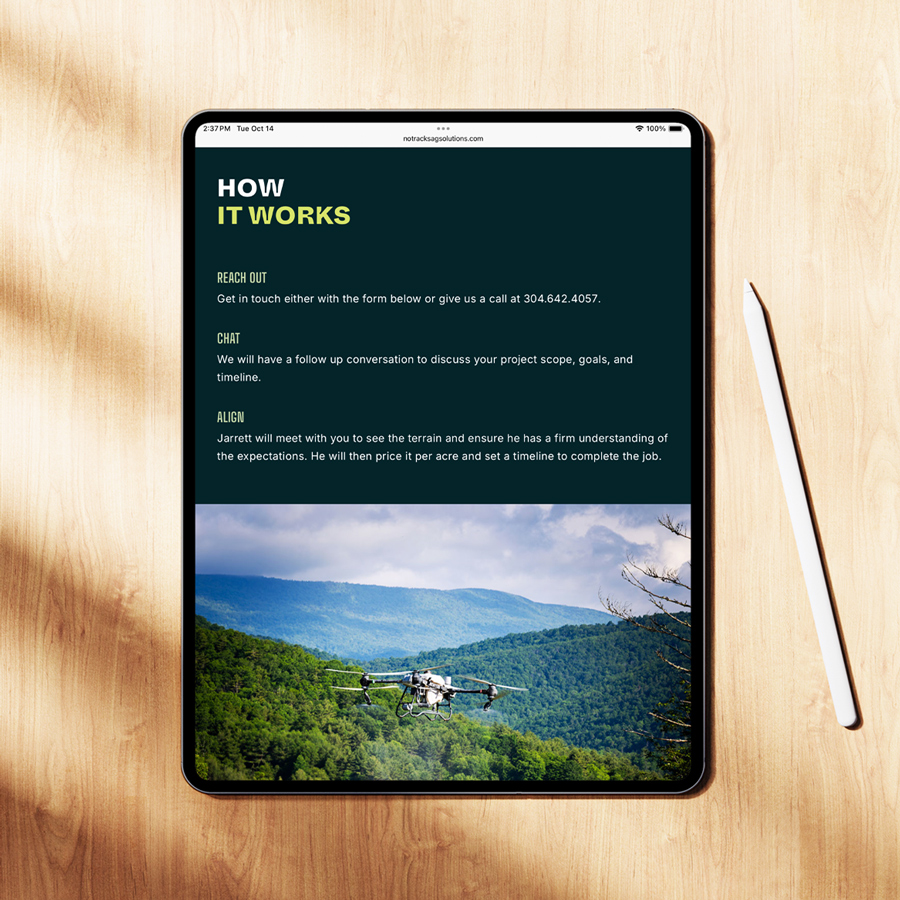 NoTracks website on iPad